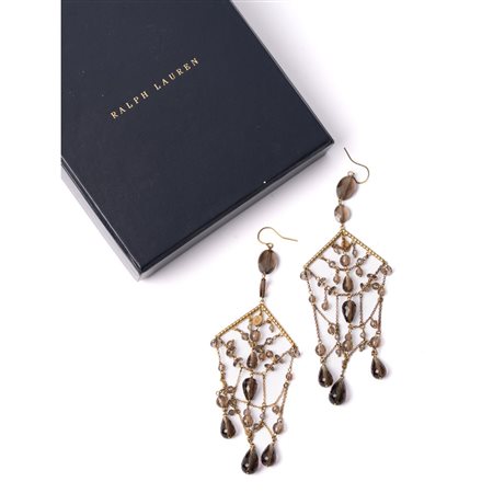 RALPH LAUREN, Orecchini chandelier in ottone