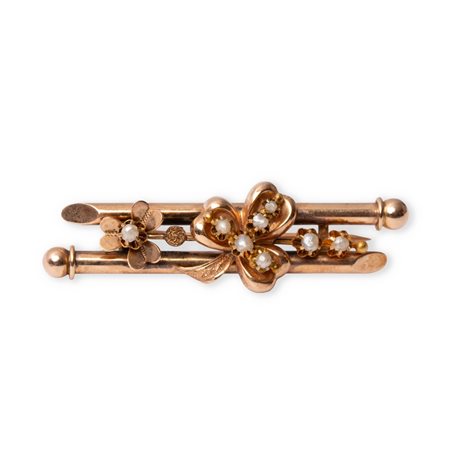 SPILLA in oro giallo 9 KT con perline