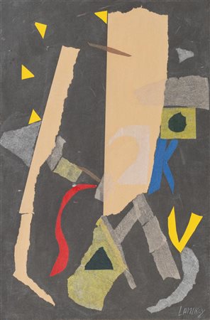 André Lanskoy (Mosca 1902 - Parigi 1976), "Composizione in nero".