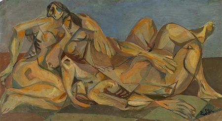 Germano Sartelli (Imola 1925 - 2014), "Figure", Anni '50 del XX secolo.