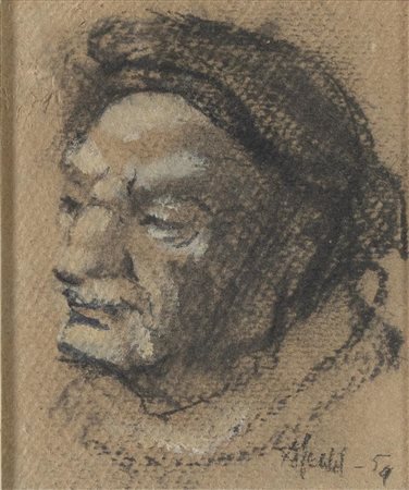 Arnaldo Gentili (Bologna 1890-1983), "Volto", 1959.