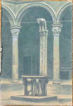 Giovanni Romagnoli (Faenza 1893 - Bologna 1976), "Palazzo Bevilacqua", 1965.