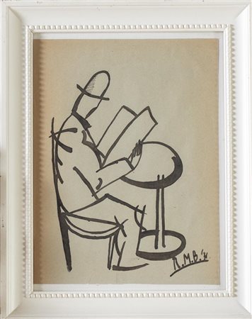 Roberto Iras Baldessarri (Innsbruck 1894 - Roma 1965), "Uomo al tavolo", 1931.
