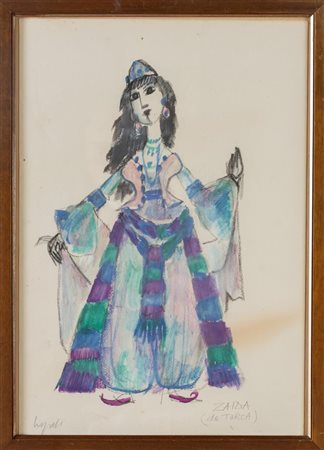 Emanuele Luzzati  (Genova 1921 - 2007), "Zaida da Torca".