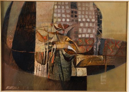 Giuseppe De Gregorio (Spoleto 1920 - 2007), "Natura morta con oggetti negri".