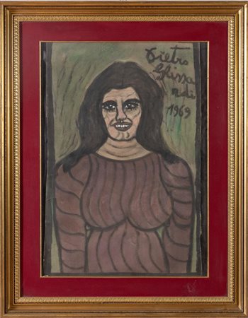 Pietro Ghizzardi (Viadana 1906 - Boretto1986), "Ritratto femminile", 1969.