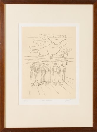 Giorgio De Chirico (Volo 1888 - Roma 1978), "La mano misteriosa", 1972.