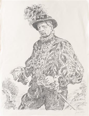 Giorgio De Chirico (Volo 1888 - Roma 1978), "Autoritratto in costume", 1953.