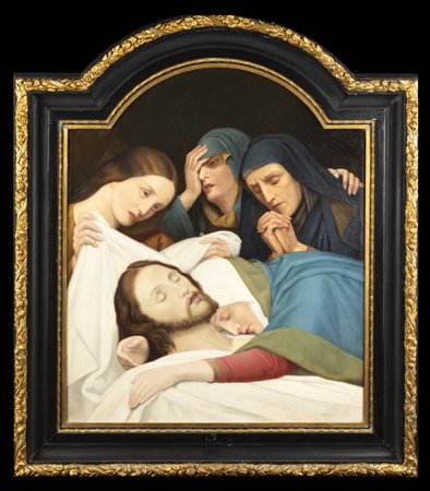 PITTORE ANONIMO<BR>"Cristo e le Marie al sepolcro" XIX secolo