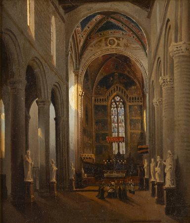 MIGLIARA GIOVANNI (ambito di)<BR>"Interno di chiesa"