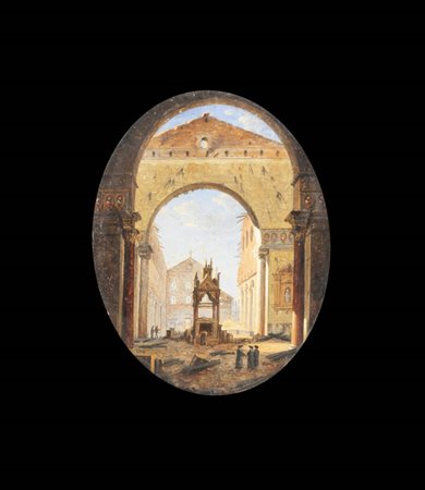 MIGLIARA GIOVANNI (attribuito)<BR>Alessandria 1785 - 1837 Milano<BR>"Veduta"