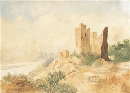 EDOARDO PEROTTI<BR>Torino 1824 - 1870<BR>"Paesaggio"