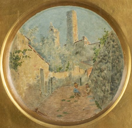 NICCOLO' CANNICCI<BR>Firenze 1846 - 1906<BR>"Veduta di paese"