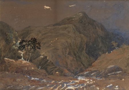 MARCO CALDERINI<BR>Torino 1850 - 1941<BR>"Paesaggio montano"