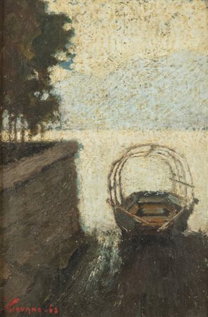 FERRUCCIO PIOVANO<BR>Cambiano (TO) 1890 - 1980 Torino<BR>"Lago d'Orta - Una Lucia" 1968