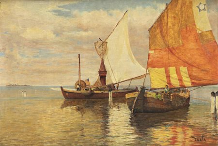 ANTONIO GUALA<BR>Italia 1892 - 1972<BR>"Barche"