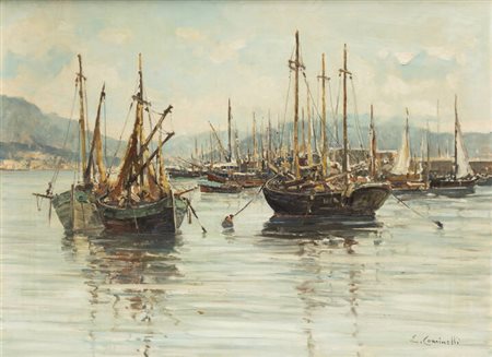 ERNESTO COMINETTI<BR>Torino 1900 - 1990<BR>"Il porto", 1969