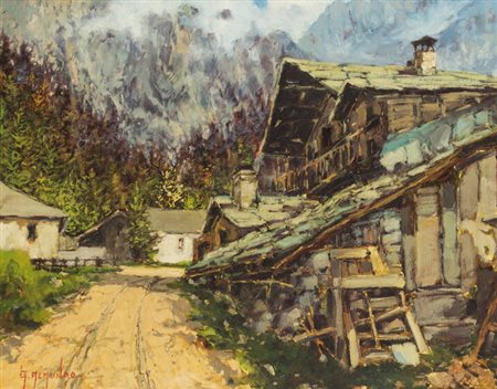 GIUSEPPE ALMONDO<BR>Montà d'Alba (CN) 1930<BR>''Vecchia baita'' Gressoney Saint Jean, Valle d'Aosta, 1991