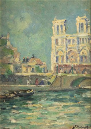 MARIO ALBANO<BR>Torino 1896 - 1968<BR>"Il ponte" 1960