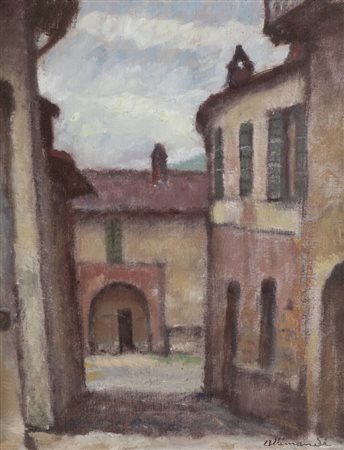 ENRICO ALIMANDI<BR>Torino 1910 - 1984<BR>"Vicolo"