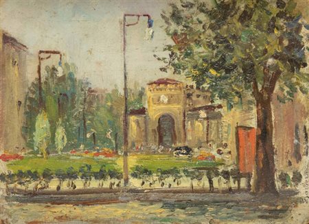 ERNESTO BARBERO<BR>Torino 1887 - 1936<BR>"La vecchia stazione"