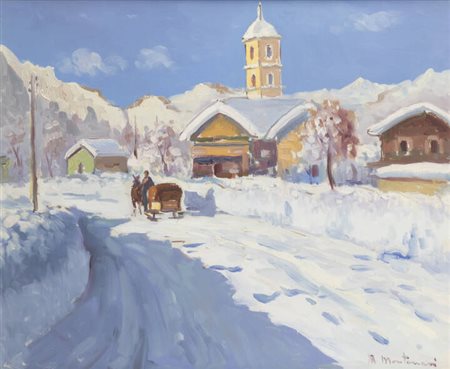 MICHELE MONTANARI<BR>Noci (BA) 1908 - 1995 Torino<BR>"Challant, Aosta"