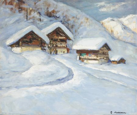 FELICE VELLAN<BR>Torino 1889 - 1976<BR>"Gressonaj. La Trinità" 15-III-66