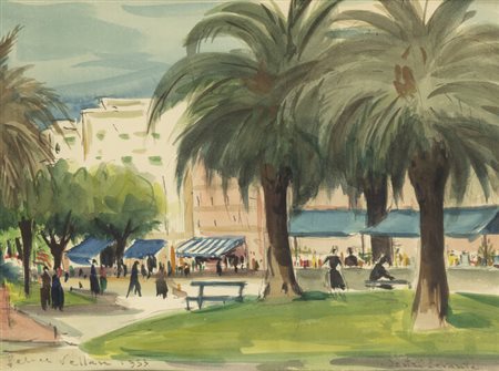 FELICE VELLAN<BR>Torino 1889 - 1976<BR>"Sestri Levante" 1955