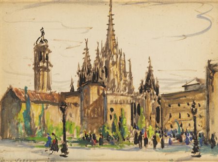 FELICE VELLAN<BR>Torino 1889 - 1976<BR>''Barcellona''