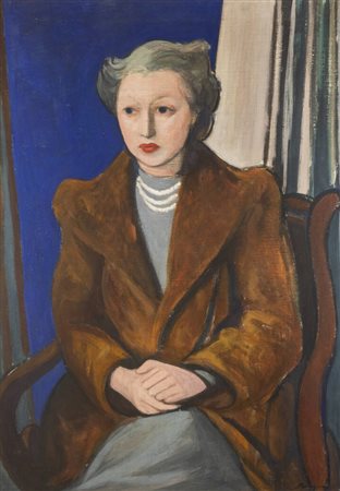 FRANCESCO MENZIO<BR>Tempio Pausania (SS) 1899 - 1979 Torino<BR>"Ritratto femminile"