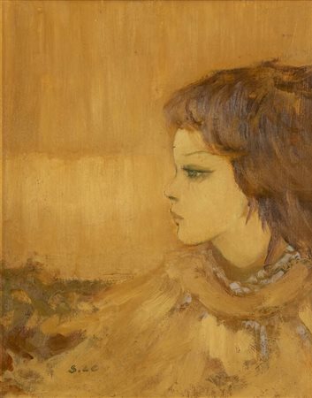 SANDRO LO CASCIO<BR>Torino 1932 - 1992<BR>"Ritratto femminile"