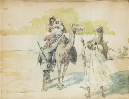 GIOVANNI BATTISTA CARPANETTO<BR>Torino 1863 - 1928<BR>"Scena orientalista"