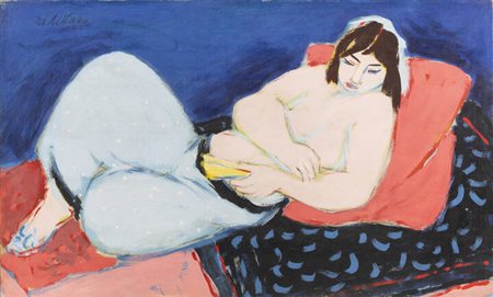 GIULIO DA MILANO<BR>Nizza (Francia) 1895 - 1990 Torino<BR>"Figura femminile distesa" 1971