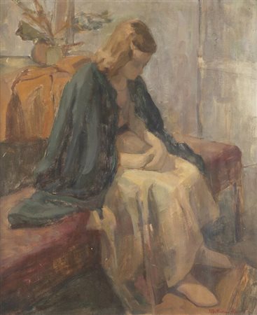 MARIA PIA MELLANA<BR>Italia 1920-?<BR>"Figura femminile assorta"