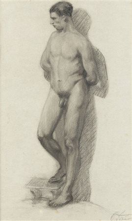 ORESTE PIZIO<BR>Torino 1879 - 1938<BR>"Nudo mashile accademico"