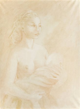 GEMMA VERCELLI<BR>Torino 1916 - 1995 Montecarlo (Monaco)<BR>"Giovane mamma", 1969
