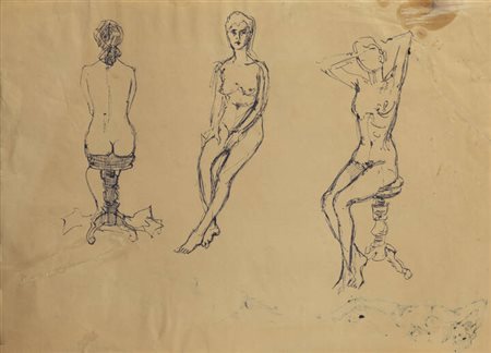 ITALO CREMONA<BR>Cozzo Lomellina (PV) 1905 - 1979 Torino<BR>"Nudo femminile"