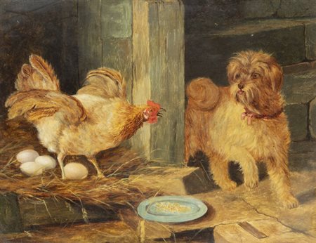 STEVENS (a firma di)<BR>"Gallina e cane"