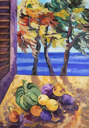 SAVERIO TERRUSO<BR>Monreale (PA) 1939 - 2003 Milano<BR>"Alla finestra"