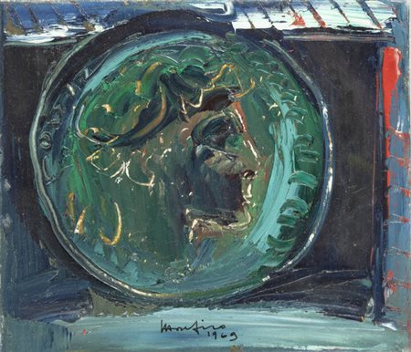 ETTORE FICO<BR>Piatto Biellese (VC) 1917 - 2004 Torino<BR>"Moneta antica" 1969