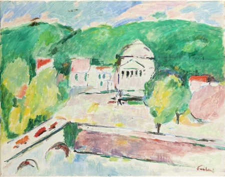 ENRICO PAULUCCI<BR>Genova 1901 - 1999 Torino<BR>"Veduta sulla Gran Madre di Torino"