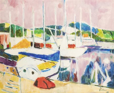 ENRICO PAULUCCI<BR>Genova 1901 - 1999 Torino<BR>"Porticciolo" 1988