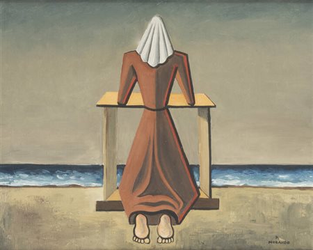 PIETRO MORANDO<BR>Alessandria 1892 - 1980<BR>"Suora in ginocchio"