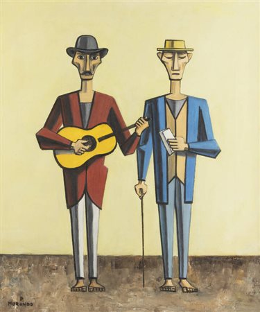 PIETRO MORANDO<BR>Alessandria 1892 - 1980<BR>"Suonatori"