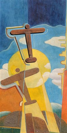 Giulio D'ANNA Villarosa 1908 - Messina 1978 Aeropittura, 1929, tecnica mista...