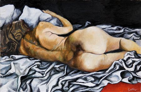Renato GUTTUSO Bagheria 1912 - Roma 1987 Nudo sdraiato, 1982, olio su tela,...