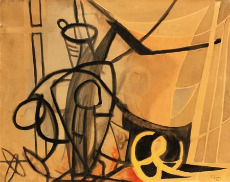 Edouard PIGNON Bully, 1905 - Parigi, 1993 Ostende, 1947, tecnica mista su...