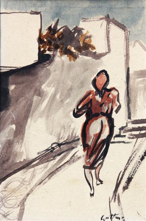 Renato GUTTUSO Bagheria 1912 - Roma 1987 Senza titolo, 1952, gouache su...