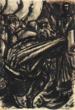 Guido CADORIN Venezia, 1892 - Venezia, 1976 Senza titolo, 1940, tecnica mista...