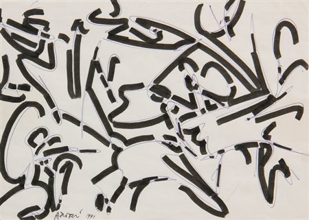 Gianni ASDRUBALI Viterbo 1955 Senza titolo, 1991, tecnica mista su carta, cm....